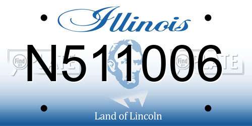N511006 Illinois License Plate
