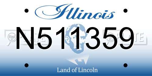 N511359 Illinois License Plate