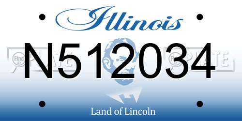 N512034 Illinois License Plate