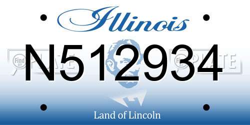 N512934 Illinois License Plate