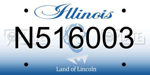 N516003 Illinois License Plate