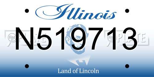 N519713 Illinois License Plate