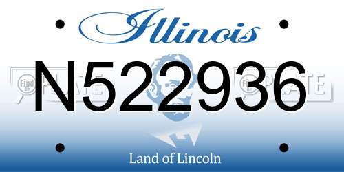 N522936 Illinois License Plate