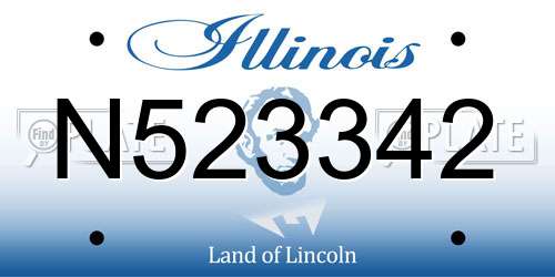 N523342 Illinois License Plate