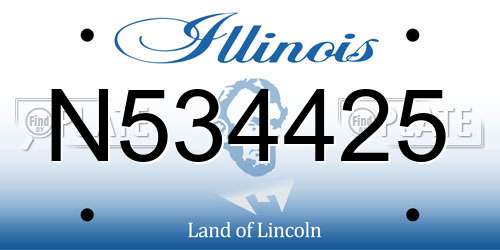 N534425 Illinois License Plate