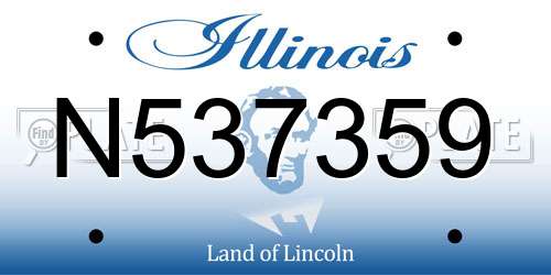 N537359 Illinois License Plate