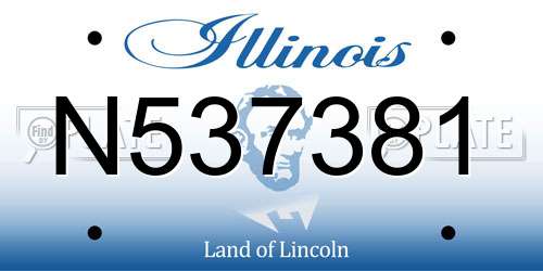 N537381 Illinois License Plate
