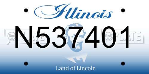 N537401 Illinois License Plate