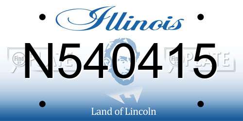N540415 Illinois License Plate