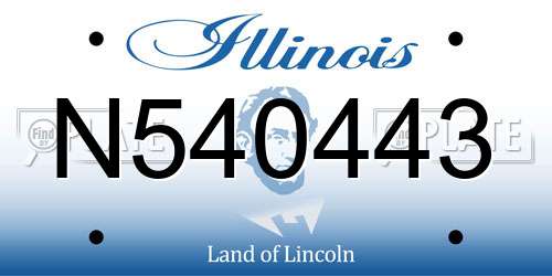 N540443 Illinois License Plate