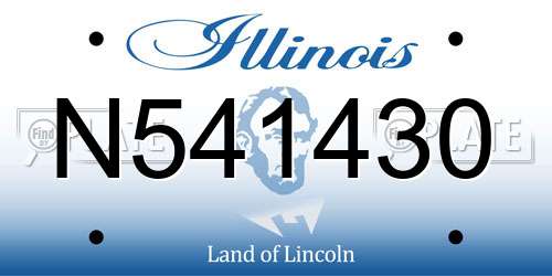 N541430 Illinois License Plate