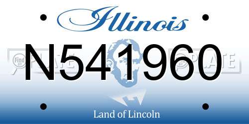 N541960 Illinois License Plate