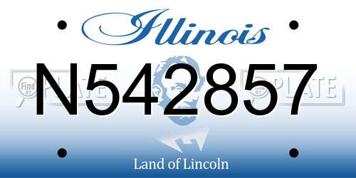 N542857 Illinois License Plate