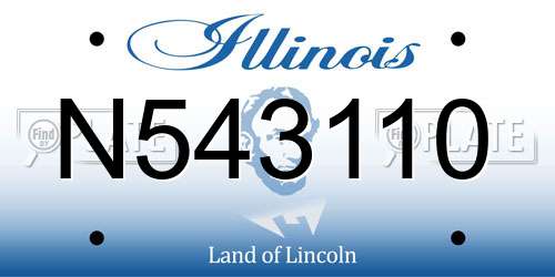 N543110 Illinois License Plate