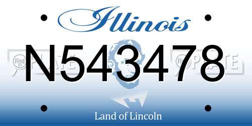 N543478 Illinois License Plate