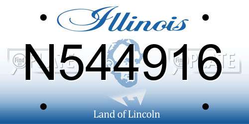 N544916 Illinois License Plate