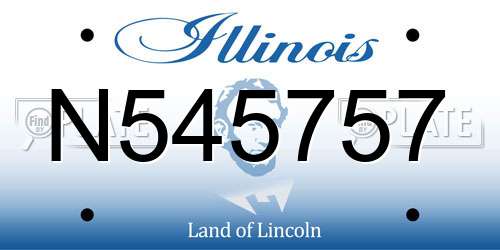 N545757 Illinois License Plate