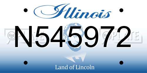 N545972 Illinois License Plate