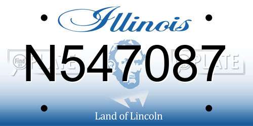 N547087 Illinois License Plate