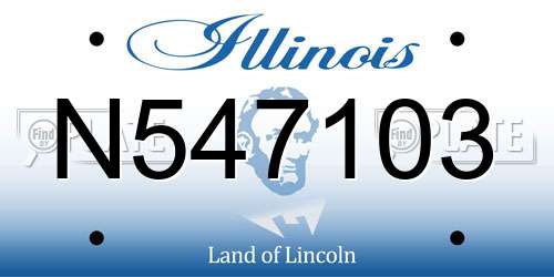 N547103 Illinois License Plate