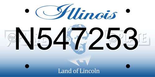 N547253 Illinois License Plate