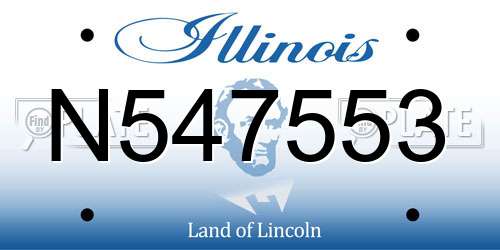 N547553 Illinois License Plate