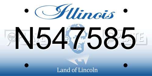 N547585 Illinois License Plate