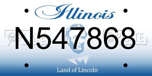 N547868 Illinois License Plate