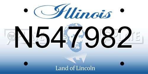 N547982 Illinois License Plate