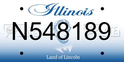 N548189 Illinois License Plate