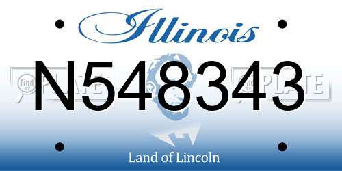 N548343 Illinois License Plate
