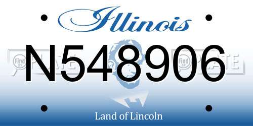N548906 Illinois License Plate