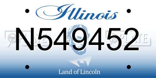 N549452 Illinois License Plate