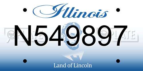 N549897 Illinois License Plate