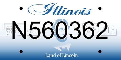 N560362 Illinois License Plate