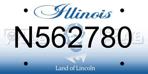 N562780 Illinois License Plate
