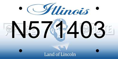 N571403 Illinois License Plate