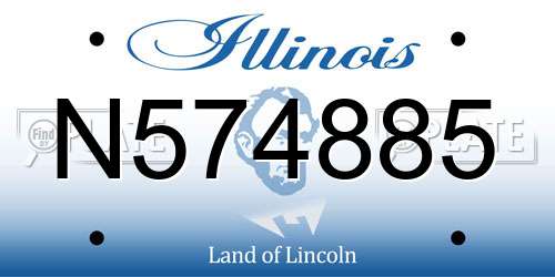 N574885 Illinois License Plate