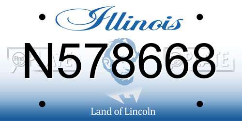 N578668 Illinois License Plate