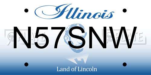 N57SNW Illinois License Plate