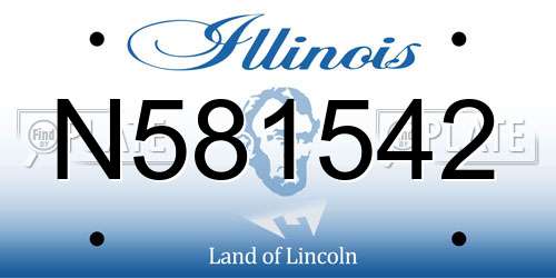 N581542 Illinois License Plate
