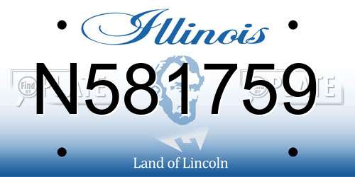 N581759 Illinois License Plate