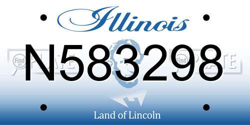 N583298 Illinois License Plate
