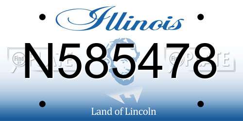 N585478 Illinois License Plate