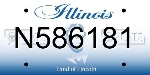 N586181 Illinois License Plate
