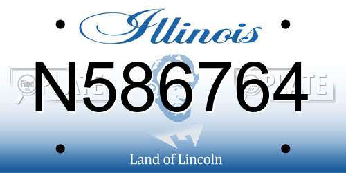 N586764 Illinois License Plate