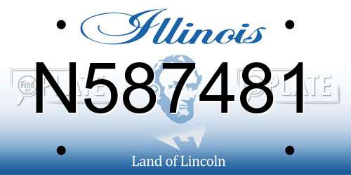 N587481 Illinois License Plate