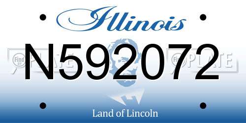 N592072 Illinois License Plate