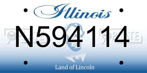 N594114 Illinois License Plate