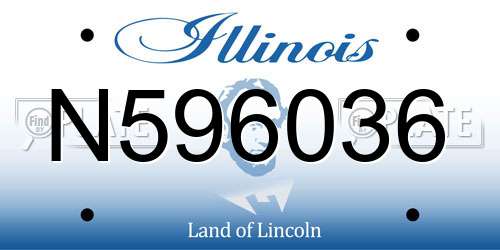 N596036 Illinois License Plate